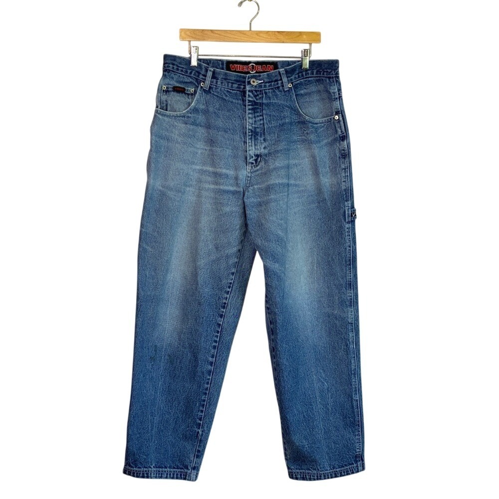 VIBES JEAN Men's Vintage 38‎ x 34 Baggy Carpenter Jeans Grunge Skater 1990s